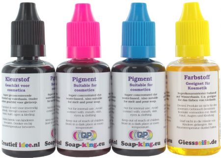Met maar 4 zeep kleuren meng je elke kleur!