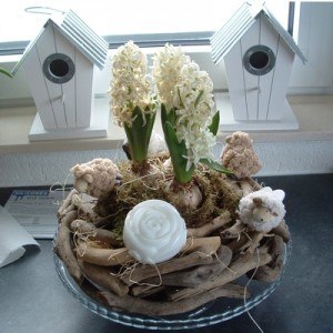 Decoratie met een gietzeep roos